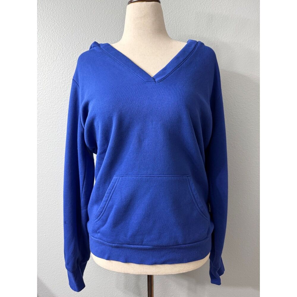 Cozy V Neck Hoodie Sweatshirt with Kangaroo Pocket, Women’s Size Large - Picture 3 of 8